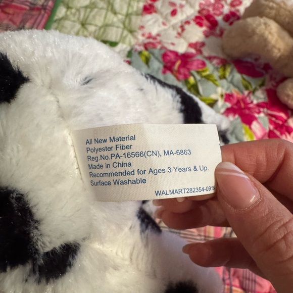 Dalmatian Plush Puppy Love Dog 13" Red Hearts Satin Bow 🐶 - Picture 4 of 6